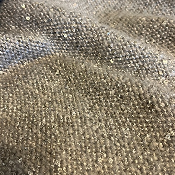 NWT Forever 21 Sequin Crew-Neck Long Sleeve Sweater, Silver Gray | S - Picture 2 of 14